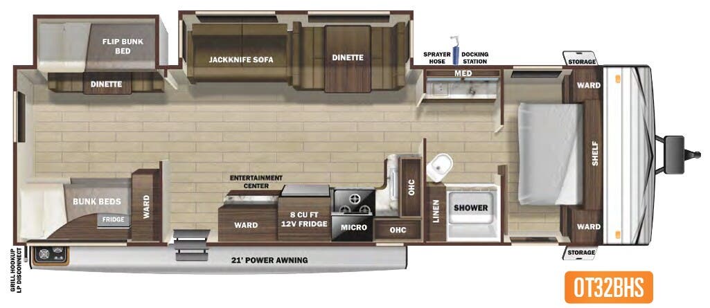 View 2021 Highland Ridge Open Range Conventional OT32BHS complete specs and manufacturer brochures