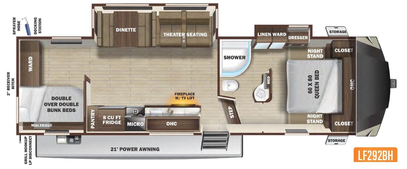 View 2021 Highland Ridge Open Range Light LF292BH complete specs and manufacturer brochures