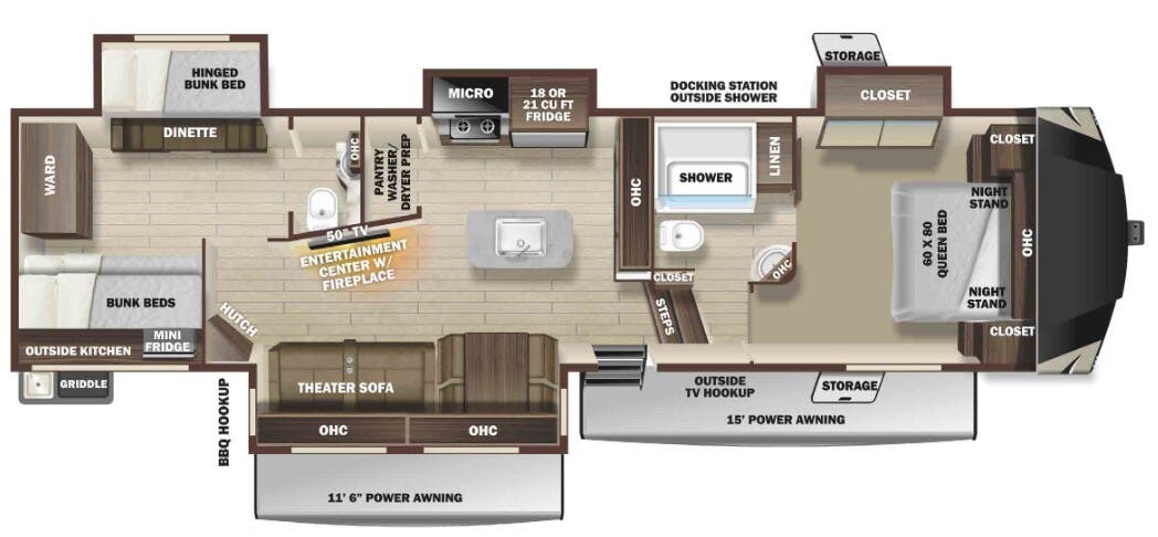 View 2021 Highland Ridge Open Range OF374BHS complete specs and manufacturer brochures