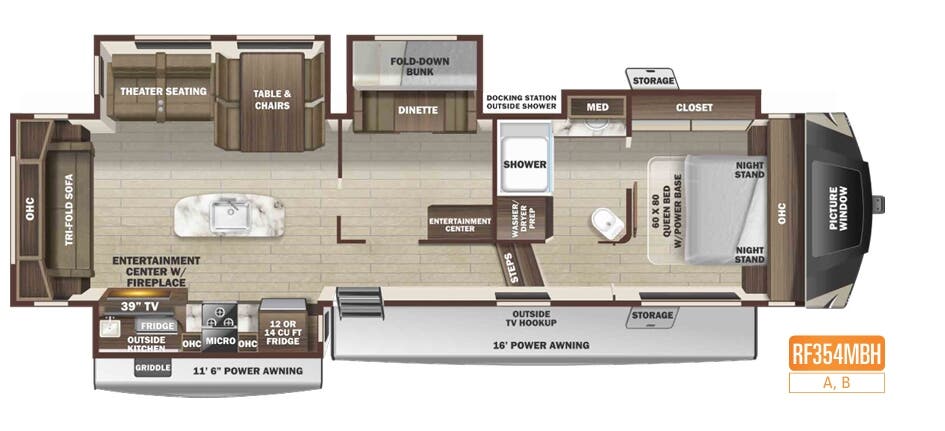 View 2021 Highland Ridge Open Range Roamer RF354MBH complete specs and manufacturer brochures