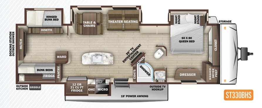 View 2021 Highland Ridge Silverstar ST330BHS complete specs and manufacturer brochures