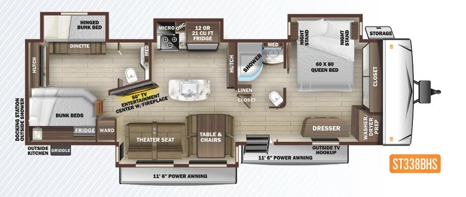 View 2021 Highland Ridge Silverstar ST338BHS complete specs and manufacturer brochures