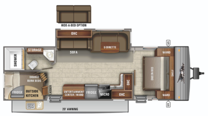 View 2021 Jayco Jay Flight SLX 8 286BHSW complete specs and manufacturer brochures