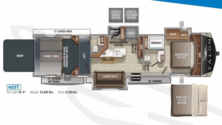 View 2021 Jayco Talon 403T complete specs and manufacturer brochures
