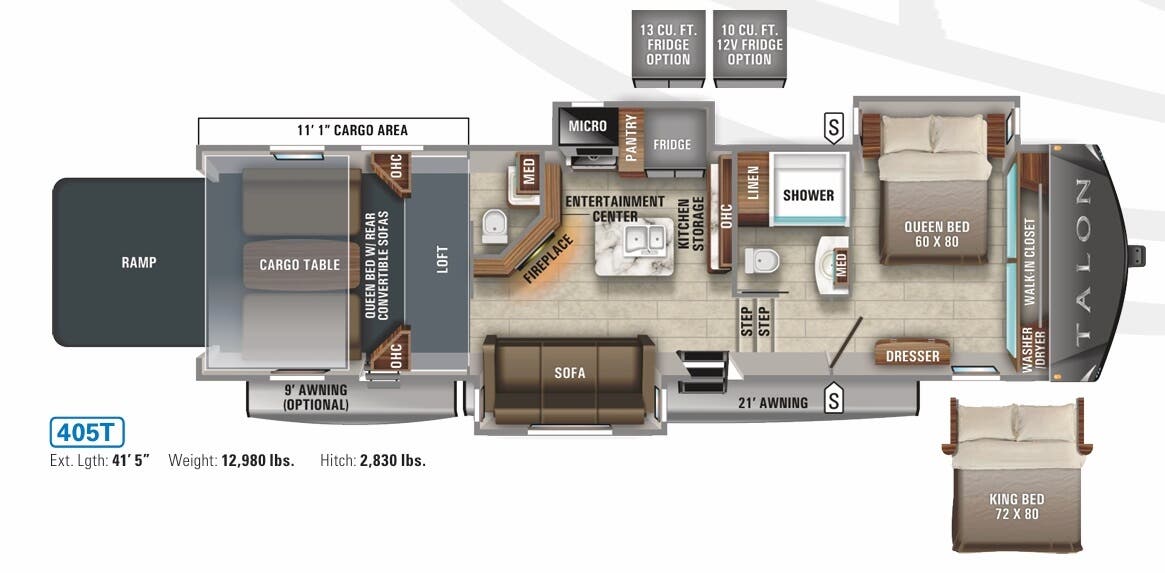 View 2021 Jayco Talon 405T complete specs and manufacturer brochures