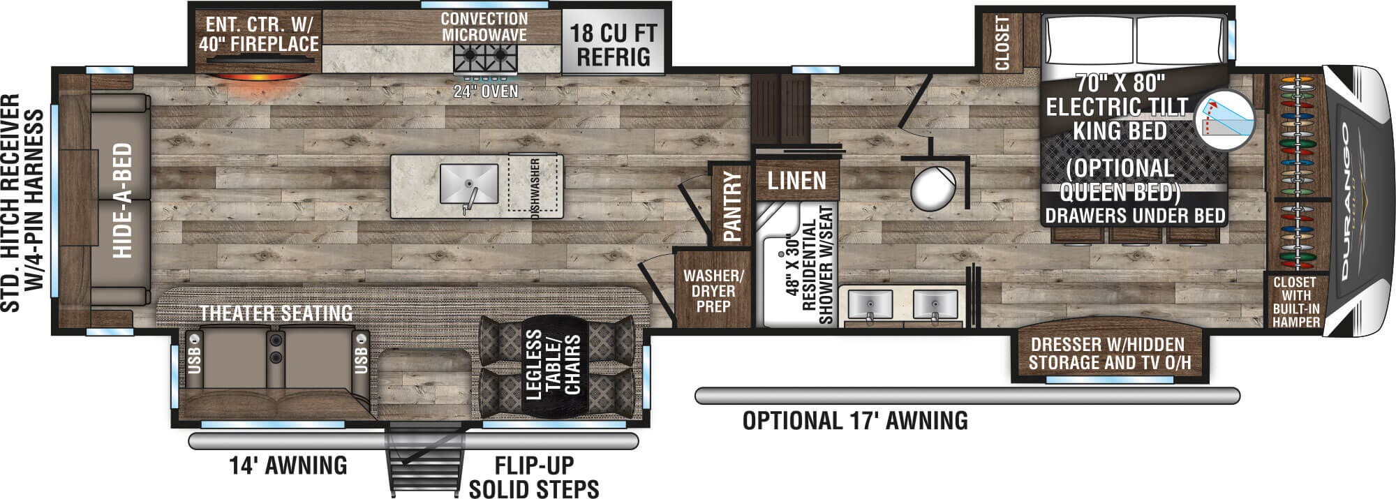 View 2021 K-Z Durango Gold G383RLQ complete specs and manufacturer brochures