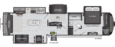 View 2021 Keystone Alpine Avalanche Edition 365MB complete specs and manufacturer brochures