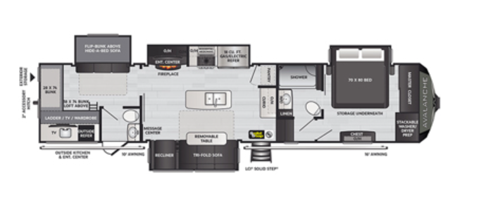 View 2021 Keystone Alpine Avalanche Edition 378BH complete specs and manufacturer brochures