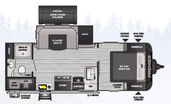 View 2021 Keystone Bullet Premier 23RBPR complete specs and manufacturer brochures