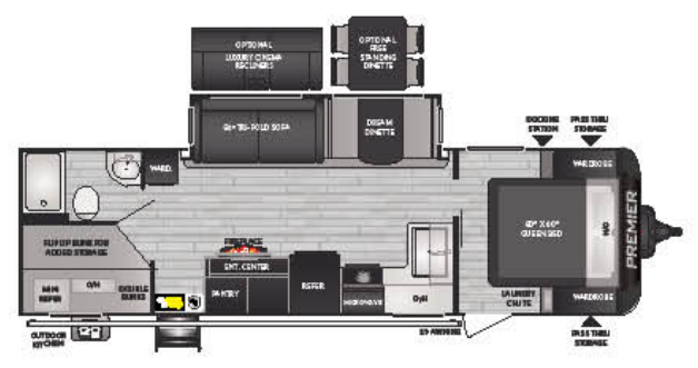 View 2021 Keystone Bullet Premier 29BHPR complete specs and manufacturer brochures