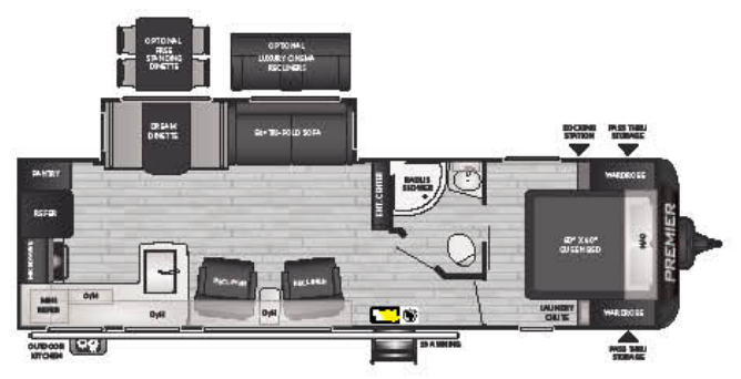 View 2021 Keystone Bullet Premier 29RKPR complete specs and manufacturer brochures