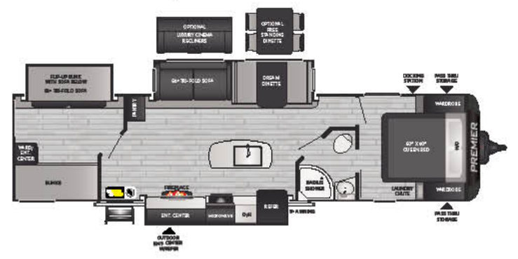 View 2021 Keystone Bullet Premier 34BIPR complete specs and manufacturer brochures