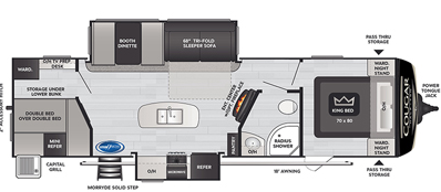 View 2021 Keystone Cougar Half-Ton 31BHKWE complete specs and manufacturer brochures