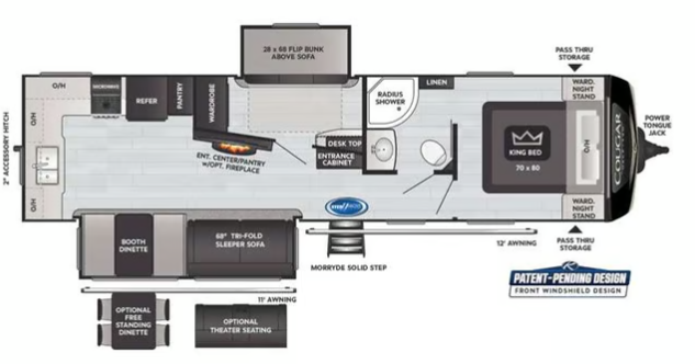 View 2021 Keystone Cougar Half-Ton 31MBS complete specs and manufacturer brochures