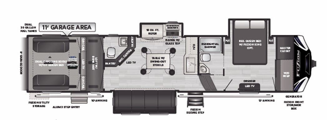 View 2021 Keystone Fuzion 373 complete specs and manufacturer brochures
