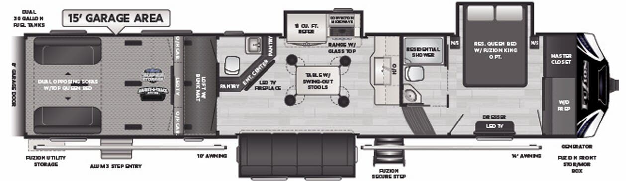 View 2021 Keystone Fuzion 419 complete specs and manufacturer brochures