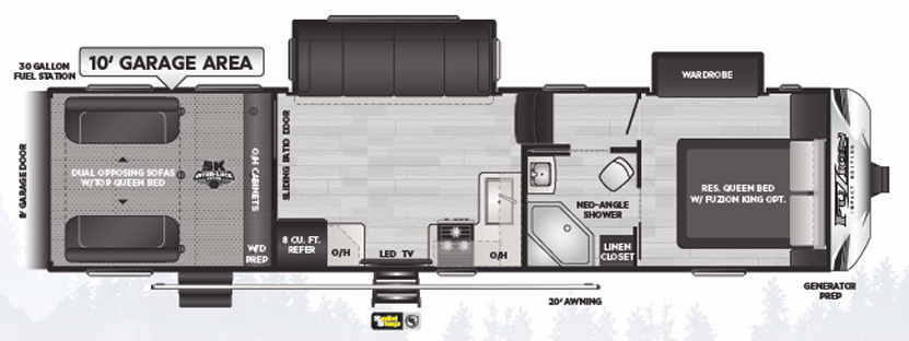 View 2021 Keystone Fuzion Impact 311 complete specs and manufacturer brochures