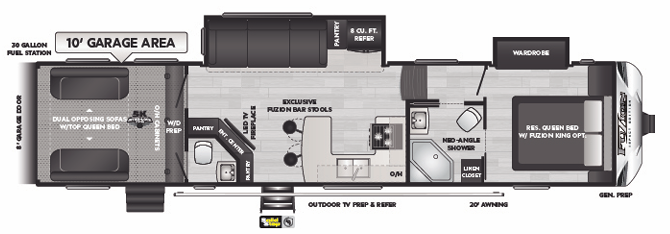 View 2021 Keystone Fuzion Impact 359 complete specs and manufacturer brochures