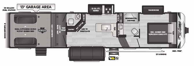 View 2021 Keystone Fuzion Impact 367 complete specs and manufacturer brochures
