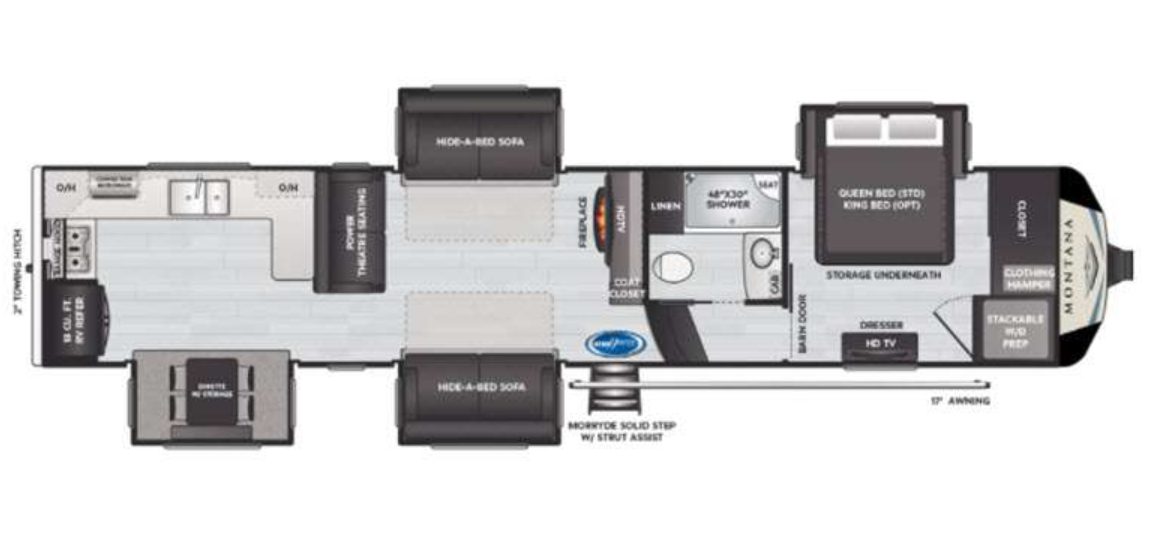 View 2021 Keystone Montana 3700LK complete specs and manufacturer brochures