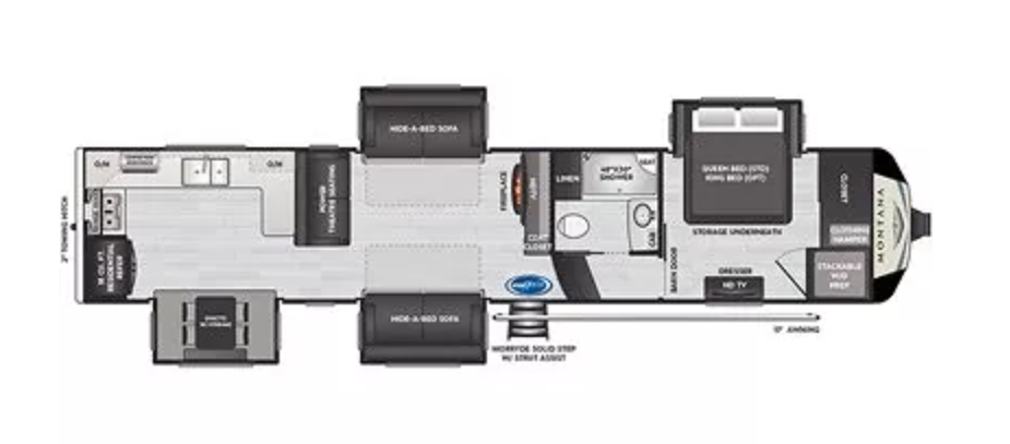 View 2021 Keystone Montana 3701LK complete specs and manufacturer brochures