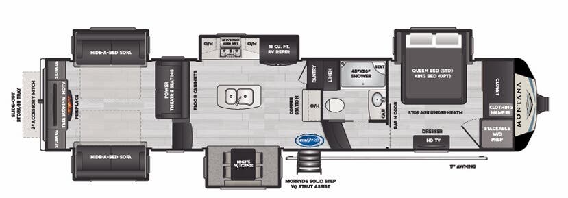 View 2021 Keystone Montana 3791RD complete specs and manufacturer brochures