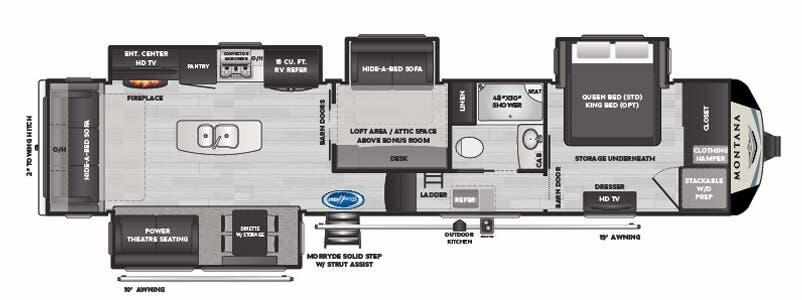 View 2021 Keystone Montana 3855BR complete specs and manufacturer brochures