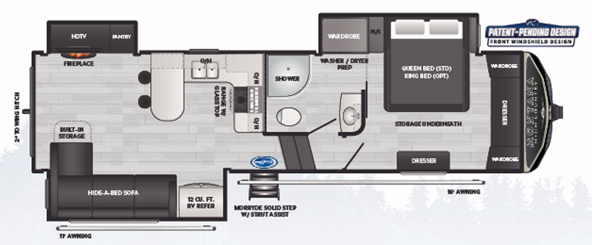 View 2021 Keystone Montana High Country 281CK complete specs and manufacturer brochures