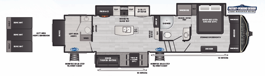 View 2021 Keystone Montana High Country 335BH complete specs and manufacturer brochures