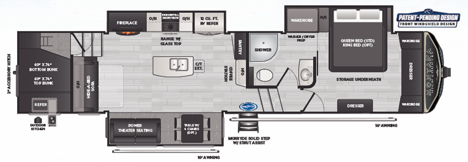 View 2021 Keystone Montana High Country 351BH complete specs and manufacturer brochures