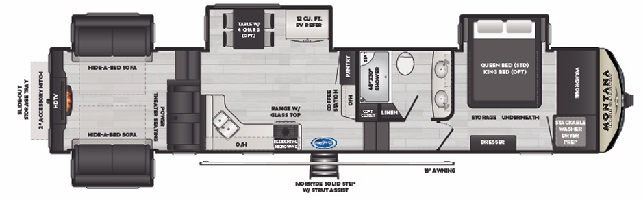 View 2021 Keystone Montana High Country 373RD complete specs and manufacturer brochures