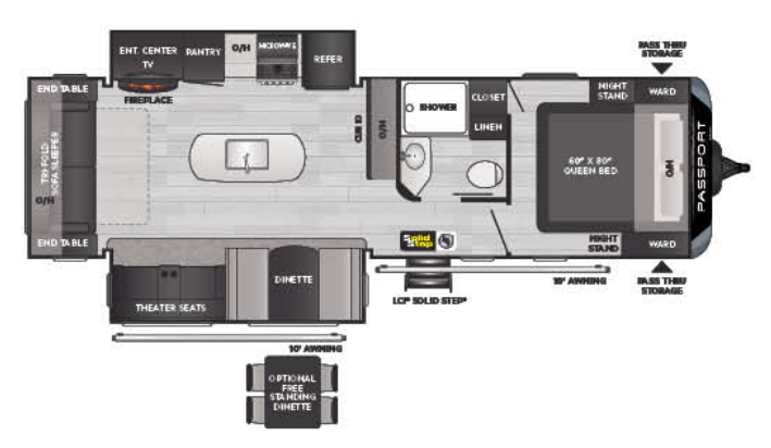 View 2021 Keystone Passport Grand Touring (GT) 2870RL complete specs and manufacturer brochures