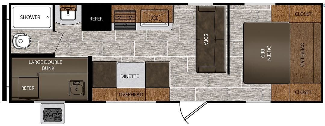 View 2021 Prime Time Avenger 26BK Travel Trailer floorplan Image 2021 Prime Time Avenger 26BK Travel Trailer floorplan