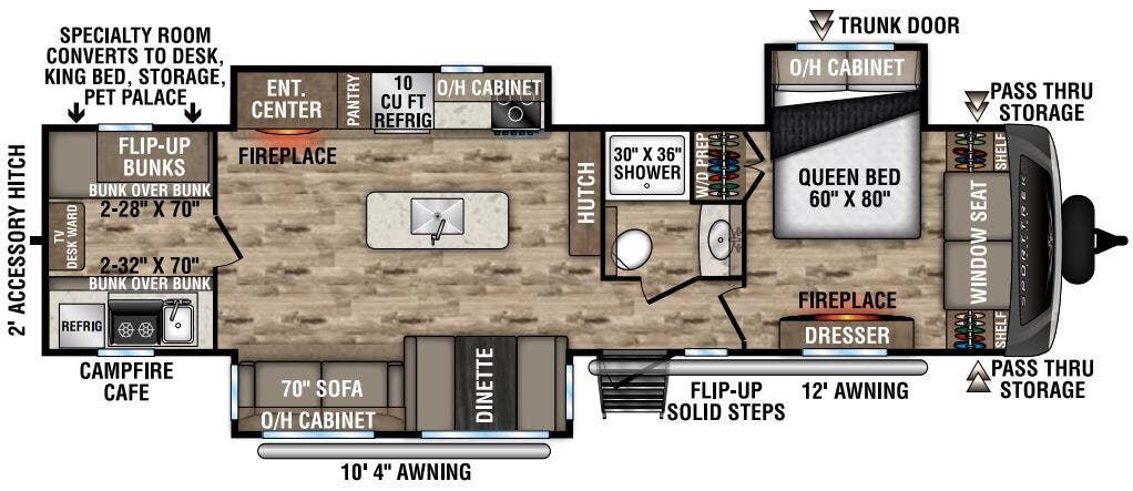 View 2021 Venture RV SportTrek Touring Edition STT343VIB complete specs and manufacturer brochures