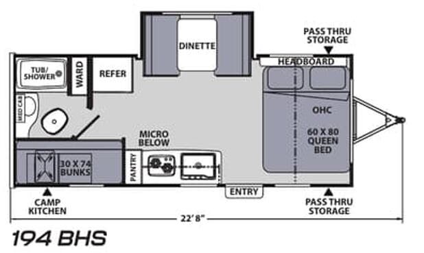 View 2022 Coachmen Apex Nano 194 BHS complete specs and manufacturer brochures