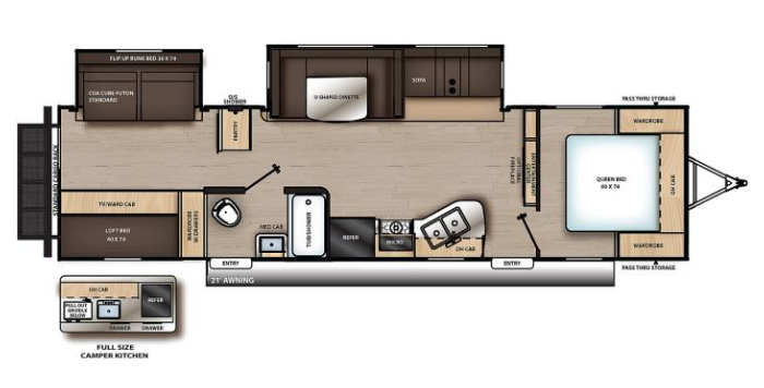 View 2022 Coachmen Catalina Legacy Edition 323BHDSCK complete specs and manufacturer brochures