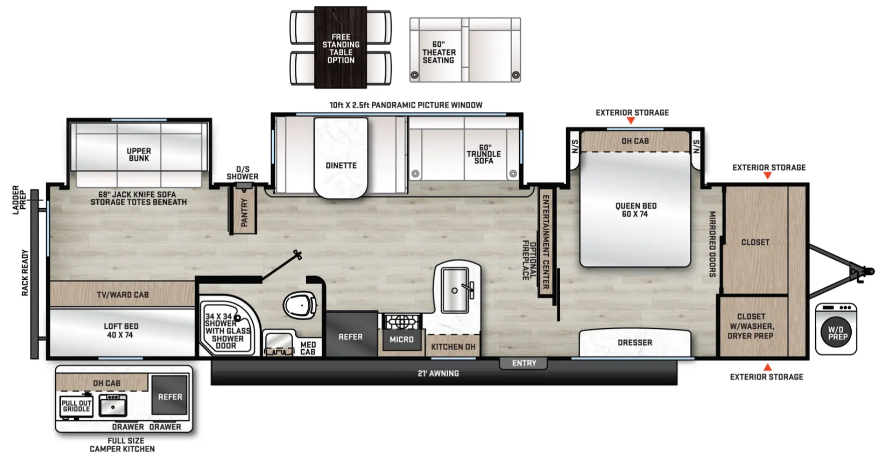 View 2022 Coachmen Catalina Legacy Edition 343BHTSLE complete specs and manufacturer brochures