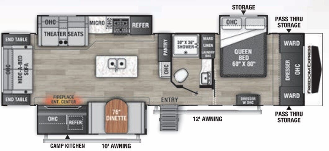 View 2022 Coachmen Freedom Express Liberty Edition 324 RLDSLE complete specs and manufacturer brochures