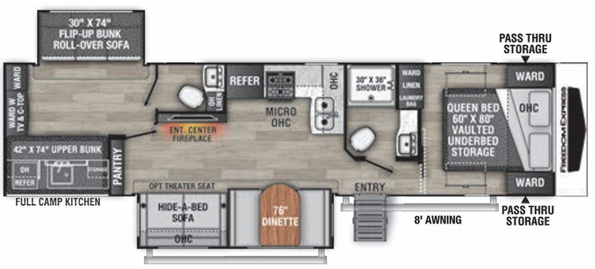 View 2022 Coachmen Freedom Express Liberty Edition 326 BHDSLE complete specs and manufacturer brochures
