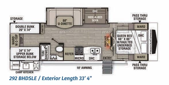 View 2022 Coachmen Freedom Express Maple Leaf Edition 292 BHDSLE complete specs and manufacturer brochures