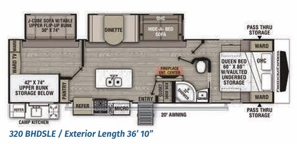 View 2022 Coachmen Freedom Express Maple Leaf Edition 320 BHDSLE complete specs and manufacturer brochures