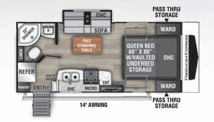 View 2022 Coachmen Freedom Express Ultra Lite 192 RBS complete specs and manufacturer brochures