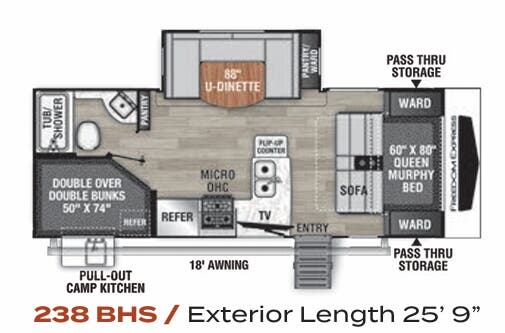 View 2022 Coachmen Freedom Express Ultra Lite 238 BHS complete specs and manufacturer brochures