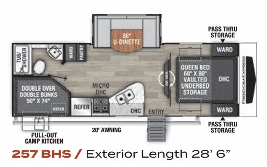 View 2022 Coachmen Freedom Express Ultra Lite 257 BHS complete specs and manufacturer brochures