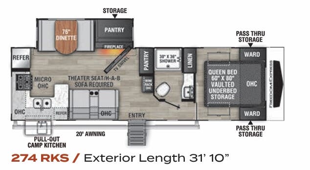 View 2022 Coachmen Freedom Express Ultra Lite 274 RKS complete specs and manufacturer brochures