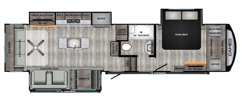 View 2022 CrossRoads Cameo CE-3201RL complete specs and manufacturer brochures