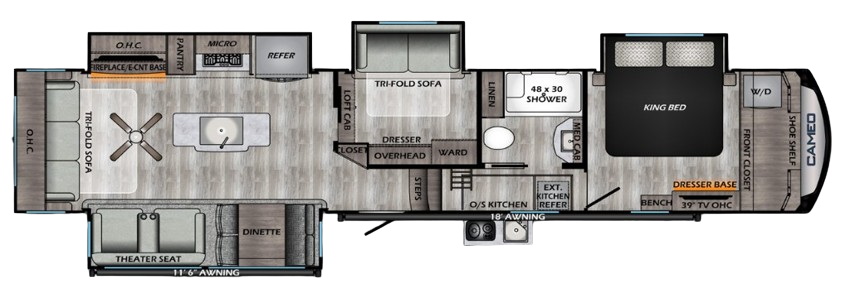 View 2022 CrossRoads Cameo CE-3961MB complete specs and manufacturer brochures
