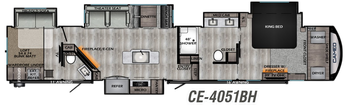 View 2022 CrossRoads Cameo CE-4051BH complete specs and manufacturer brochures