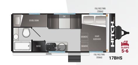View 2022 Cruiser RV Hitch 17BHS complete specs and manufacturer brochures