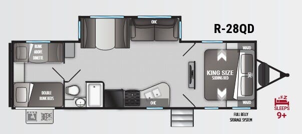 View 2022 Cruiser RV Radiance R-28QD complete specs and manufacturer brochures